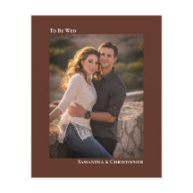 シンプルChestnut Brown BUDGETの結婚フォト招待状