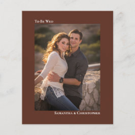 シンプルChestnut Brown BUDGETの結婚フォト招待状