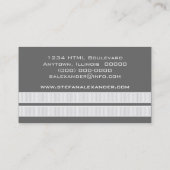 シンプルChicストライプ名刺、グレー 名刺 (裏面)