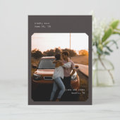 シンプルChic日付カードの保存 招待状 (スタンド正面)