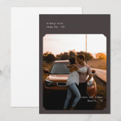 シンプルChic日付カードの保存 招待状 (正面/裏面)