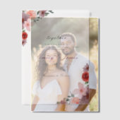 シンプルCHIC水彩フローラ結婚ズ ベラム紙招待状 (オフセット (カップル))