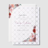 シンプルCHIC水彩フローラ結婚ズ ベラム紙招待状 (オフセット (招待状))