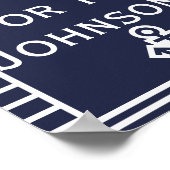 シンプルChic Ahoy It's A Boy Baby Shower Poster ポスター (角)