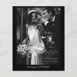 シンプルChic Budget Photoの結婚サンキューカード