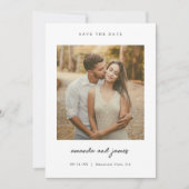 シンプルChic Photo Save the Date招待状テンプレート セーブザデート (正面)
