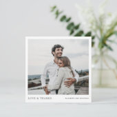 シンプルChic Photo Thank You's Card結婚テンプレート サンキューカード (スタンド正面)