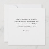 シンプルChic Photo Thank You's Card結婚テンプレート サンキューカード (裏面)