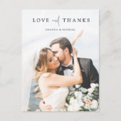 シンプルChic Photo's 結婚 Thank You ポストカード (正面)