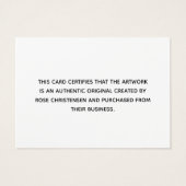 シンプルChic Script Certificate of Authenticity (裏面)