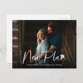 シンプルChic Script New Planの結婚延期 ポストカード (正面/裏面)