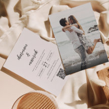 シンプルChic Script Photo QRコード結婚の起動