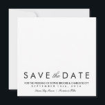 シンプルChic Square Save the Date Cardテンプレート セーブザデート<br><div class="desc">5.25インチx 5.25インチの正方形は、日付カードのテンプレートを保存。文字を自分のに変更しクリックてカスタマイズ、フォント、文字の色、背景色を変更し、自分のデザインや写真を追加する。可愛い婚約写真の余地は十分！</div>