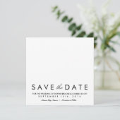 シンプルChic Square Save the Date Cardテンプレート セーブザデート (スタンド正面)