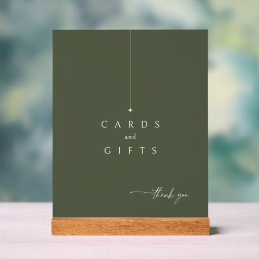 シンプルChicWeddingカードギフトモスグリーンID1046 アクリルサイン (ニュートラル)