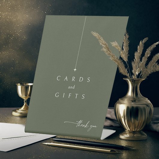 シンプルChicWeddingカードギフトモスグリーンID1046 台座サイン