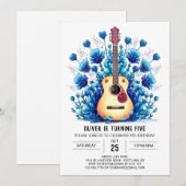 シンプルChord Guitar Boy誕生日 招待状 (正面/裏面)