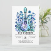 シンプルChord Guitar Boy誕生日 招待状 (スタンド正面)