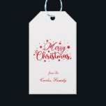 シンプルChristmas ギフトタグ<br><div class="desc">赤い雪と星が可愛く見えるクリスマス最高ののシステッカー。これは休日の挨拶を送るのに最適な方法である。色はデザインツールを使クリック用して編集することで変更できる。</div>