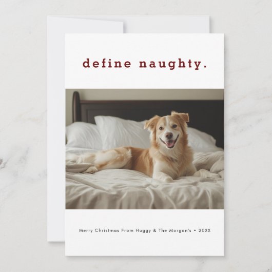 シンプルChristmas Dogのいけな写真をおもしろい定義 シーズンカード (正面)