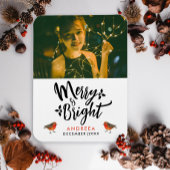 シンプルChristmas Robin Photo Typo マグネット
