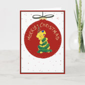 シンプルChristmas Tree折り畳みカーおもしろいド シーズンカード (正面)