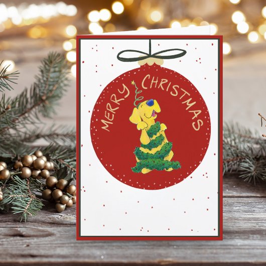 シンプルChristmas Tree折り畳みカーおもしろいド シーズンカード