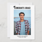 シンプルClass of Grad Photos & Capパーティの招待状 招待状 (正面)