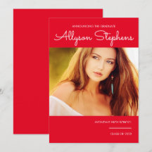 シンプルClassyスクリプト1枚フォトレッド |白い文字