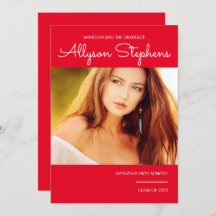 シンプルClassyスクリプト1枚フォトレッド |白い文字