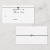 シンプルClasy白黒の結婚テーブル番号 プレイスカード (正面/裏面)