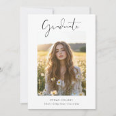シンプルCleanクラシック Boho 2 Photo Cheap Graduation 招待状 (正面)