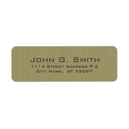 シンプルClean Beige Linen Burlapテクスチャ ラベル (正面)