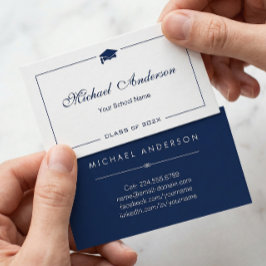 シンプルClean Black and White Graduation Name Card コーリングカード