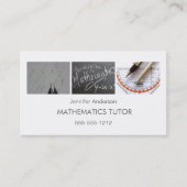 シンプルClean Mathematics Math Tutor Photo Collage 名刺 (正面)