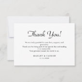 シンプルClean Minimalistスクリプ結婚ト サンキューカード (正面)