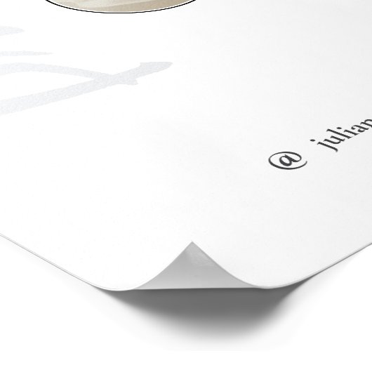 シンプルClean Minimalistホワイト写真価格表 ポスター (角)