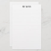 シンプルClean Minimalist行がパーソナライズさ点々のあるれる 便箋 (正面/裏面)