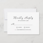 シンプルClean Minimalist Script Wedding RSVPカード (正面)
