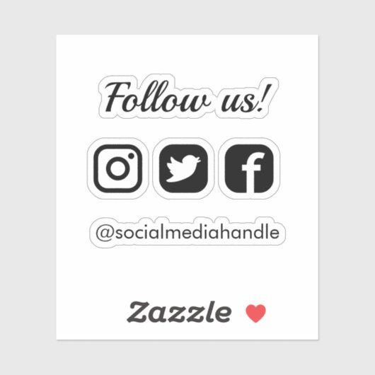 シンプルClean Usの後を追SNSアイコン シール (シート)