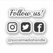 シンプルClean Usの後を追SNSアイコン シール (正面)