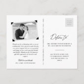 シンプルClean White Frame結婚's Thank You 2 Photo ポストカード (裏面)