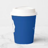 シンプルCobalt Blueビジネスロゴカスタム 紙コップ (左)