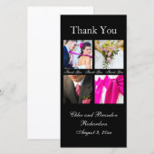 シンプルColage Thank You Photo Card （黒） サンキューカード (正面/裏面)