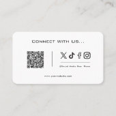 シンプルConnect With UsソーシャルメディアQRコードロゴ 名刺 (正面)