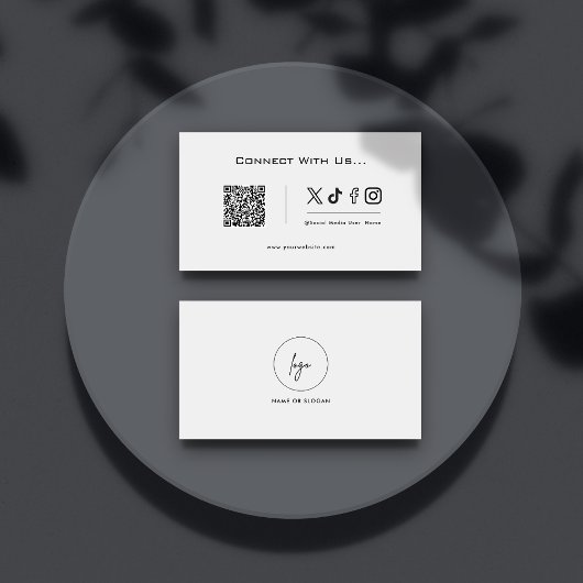 シンプルConnect With UsソーシャルメディアQRコードロゴ 名刺