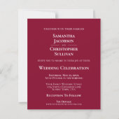 シンプルCranberry Red BUDGET結婚の写真招待状 (裏面)