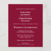 シンプルCranberry Red BUDGET結婚の写真招待状 (裏面)