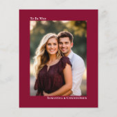 シンプルCranberry Red BUDGET結婚の写真招待状 (正面)