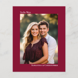 シンプルCranberry Red BUDGET結婚の写真招待状